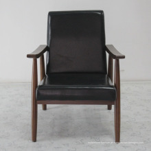 Modernes Design Massivholz Sofa Stuhl mit Leder weich